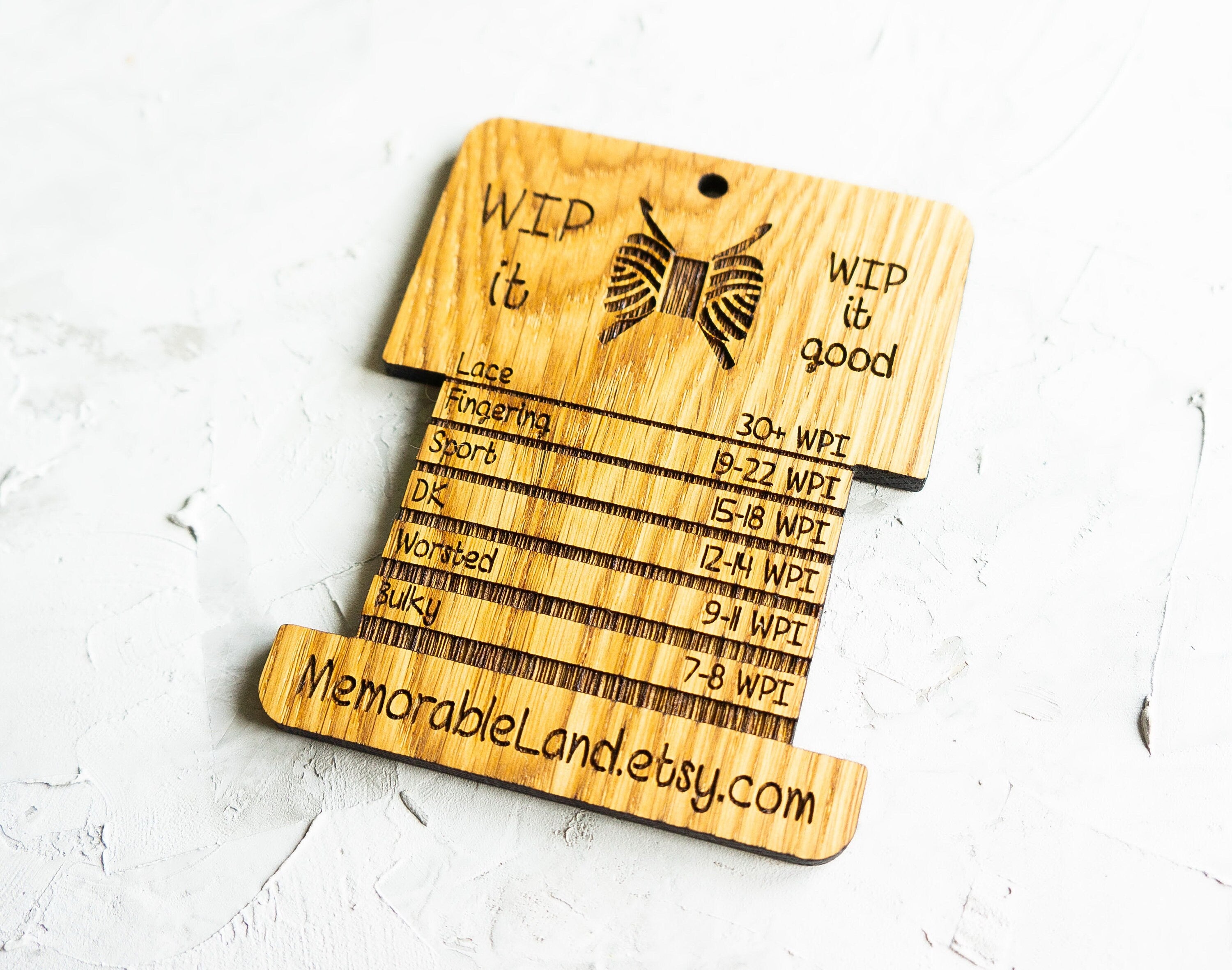 Spinners Control Tool - Wood Knitting Gauge