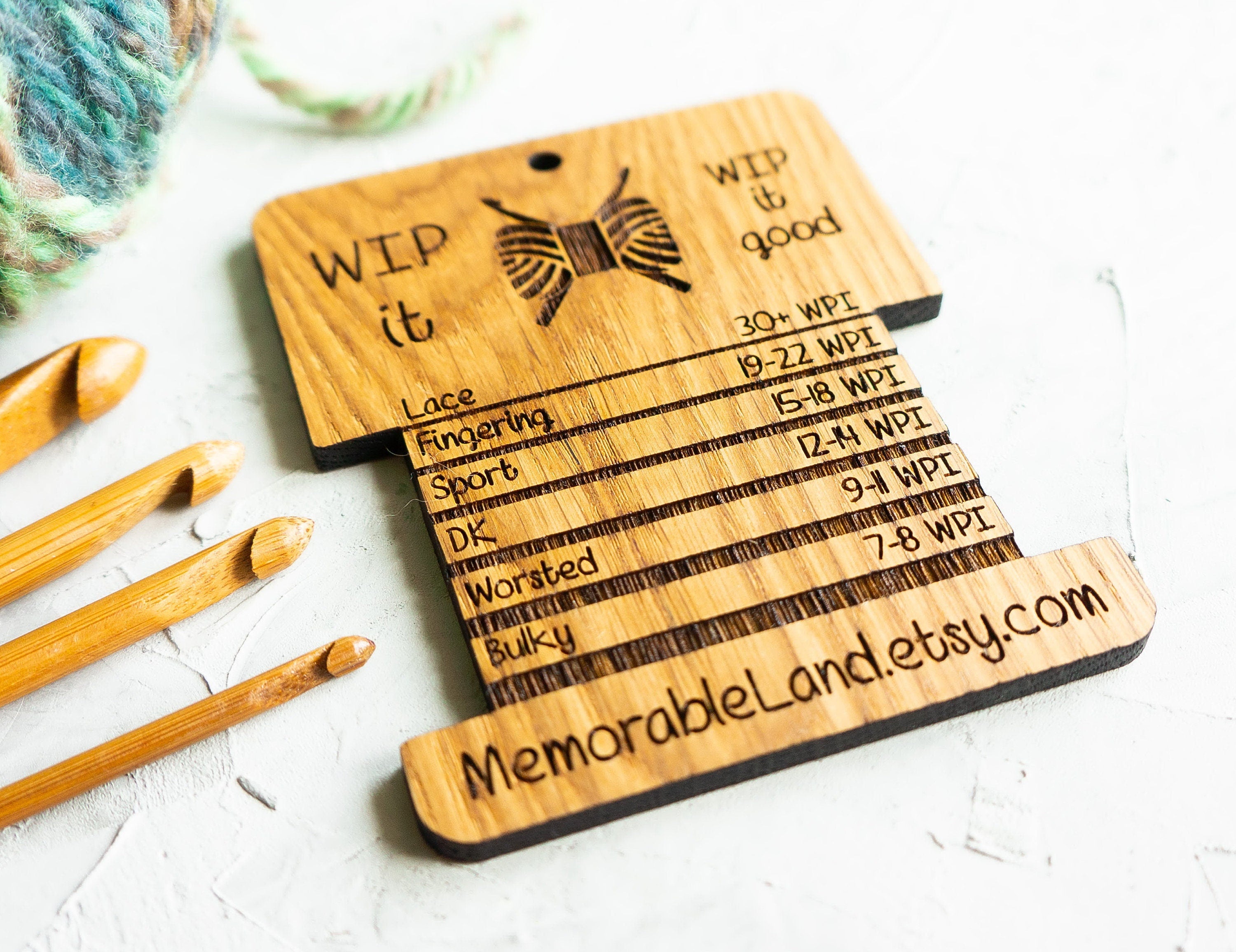 Spinners Control Tool - Wood Knitting Gauge