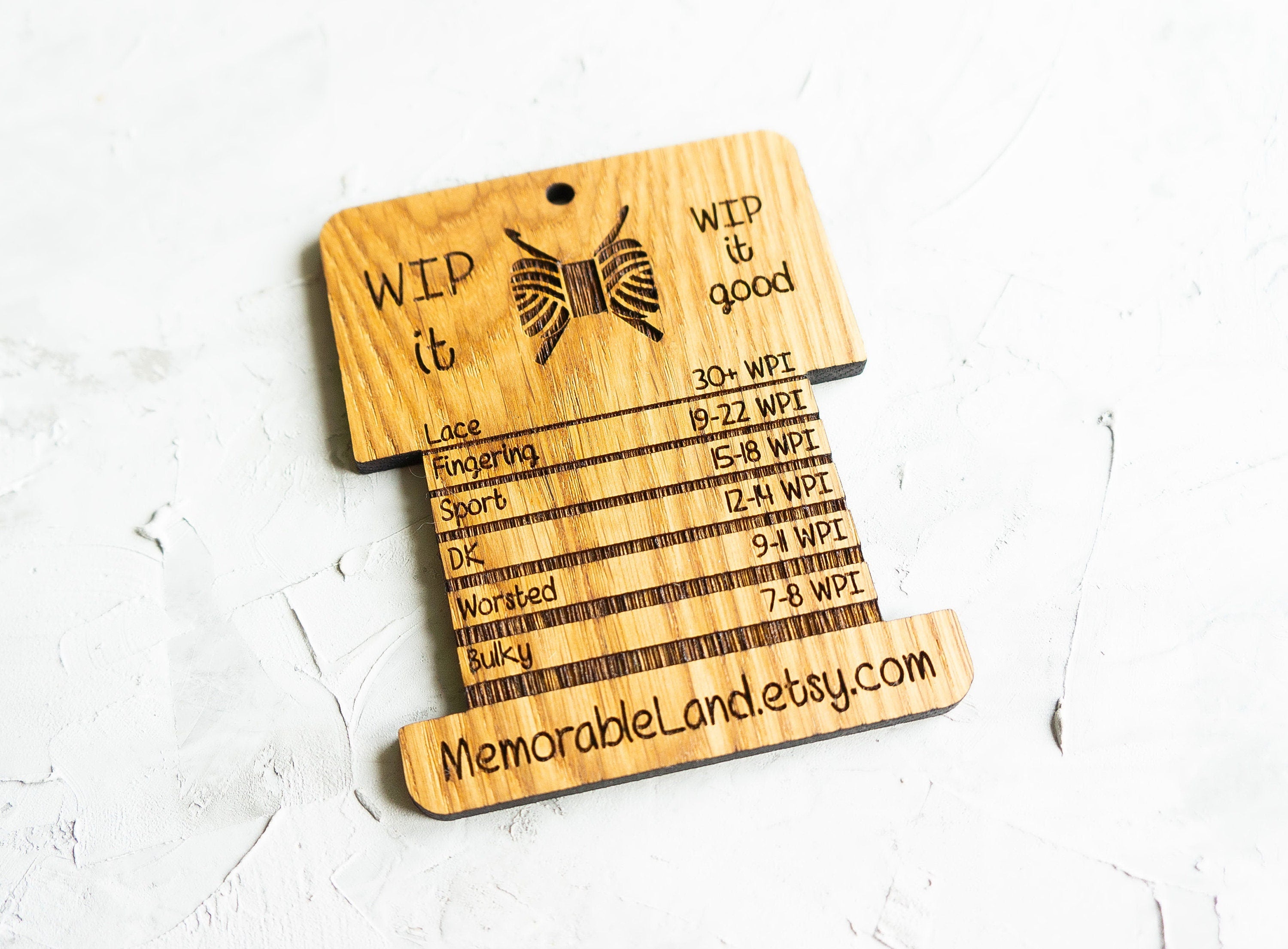 Spinners Control Tool - Wood Knitting Gauge