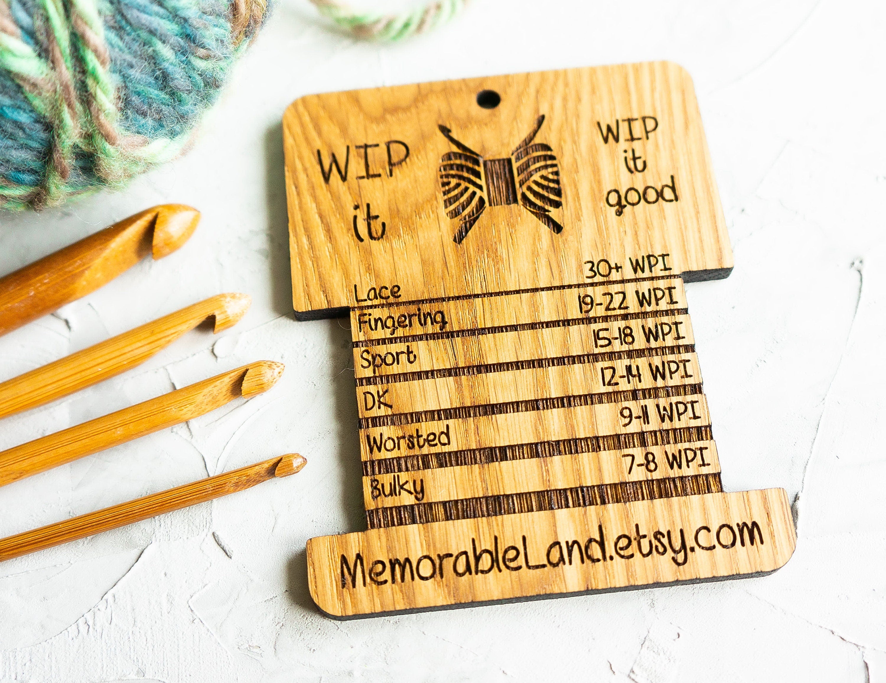 Spinners Control Tool - Wood Knitting Gauge