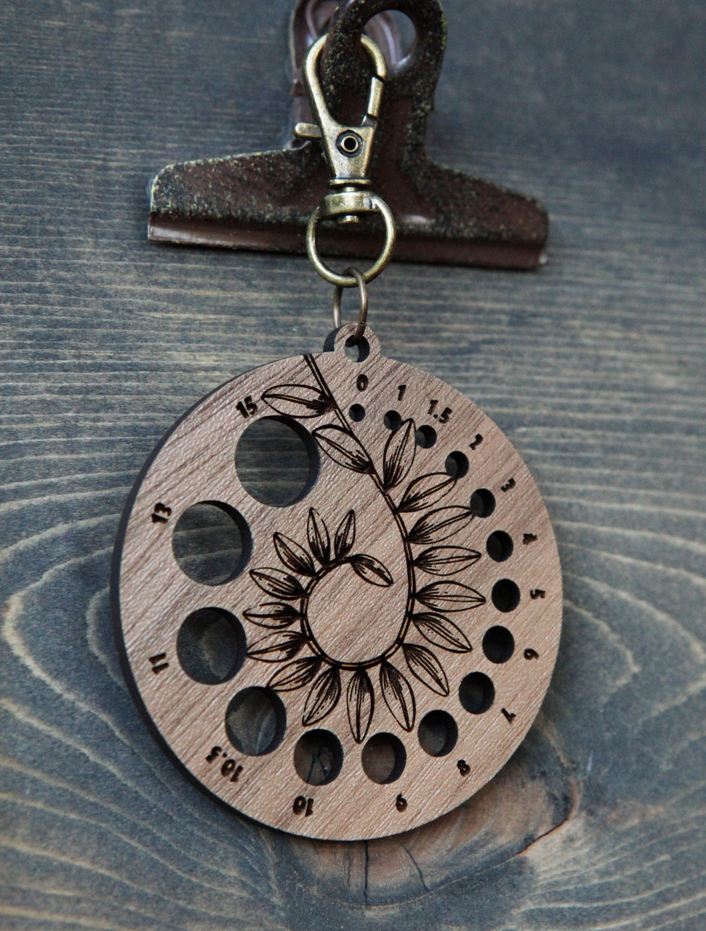 Walnut Wood with Bronze Clasp for knitters