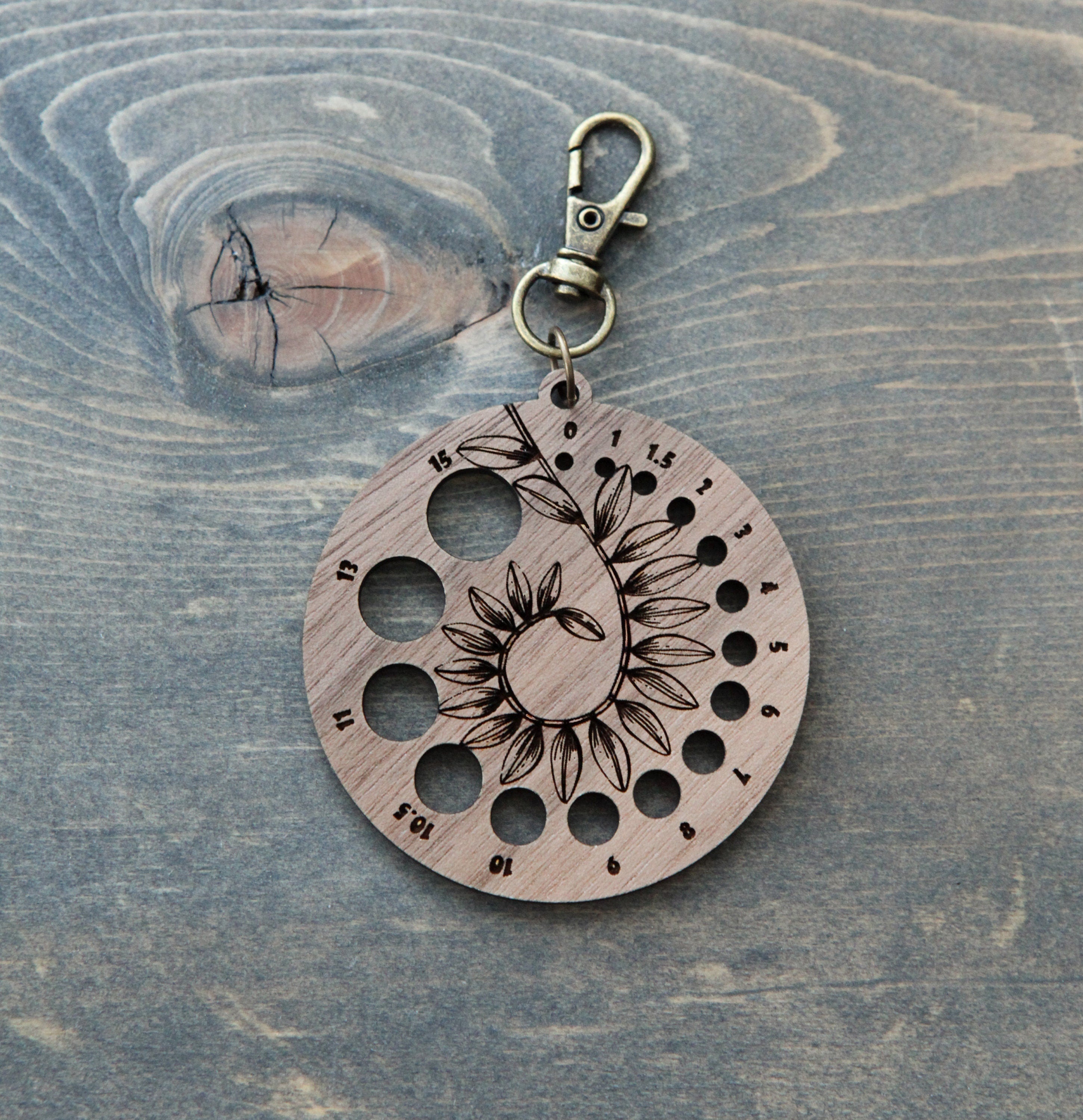 Walnut Wood with Bronze Clasp for knitters