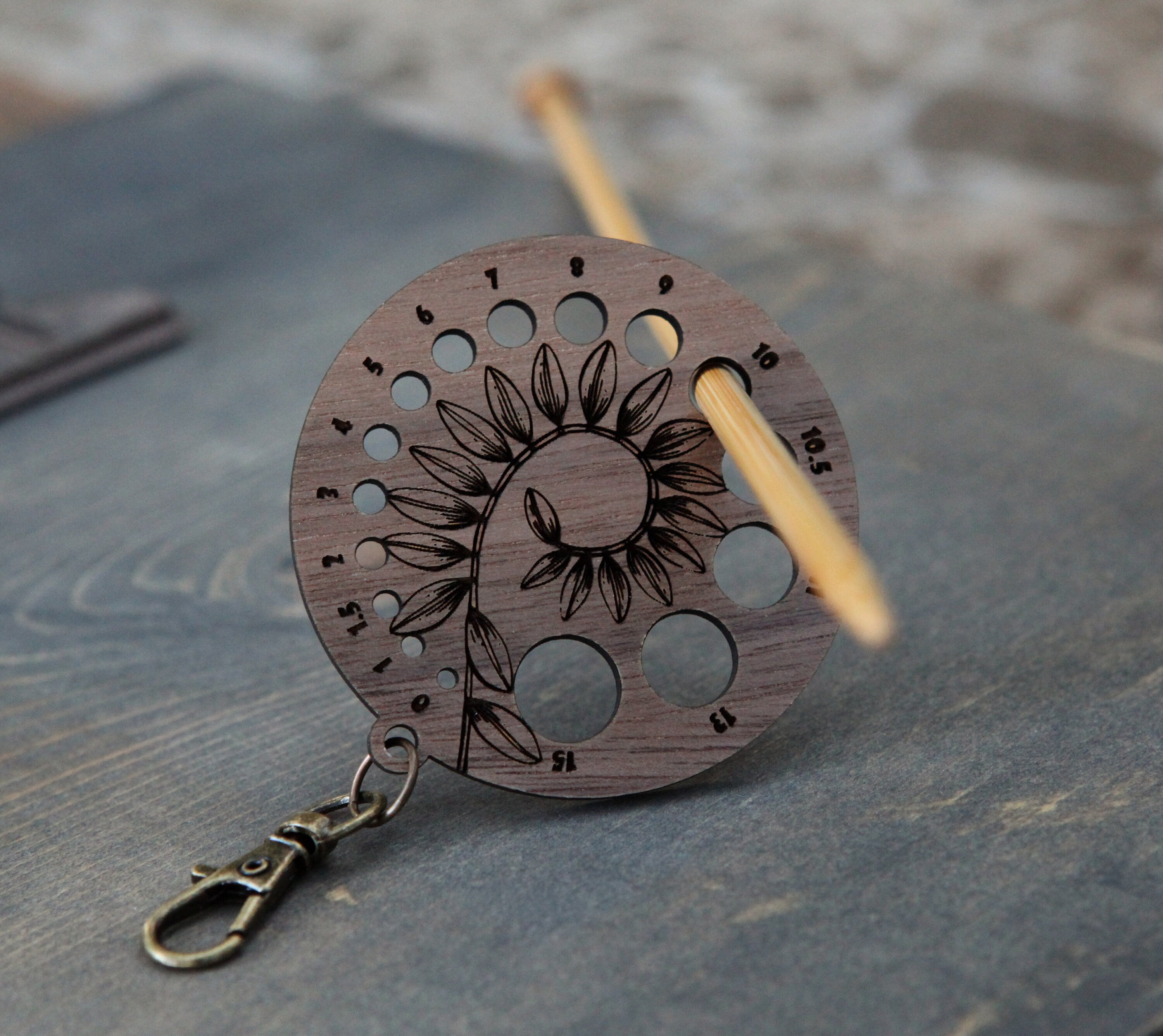 Walnut Wood with Bronze Clasp for knitters