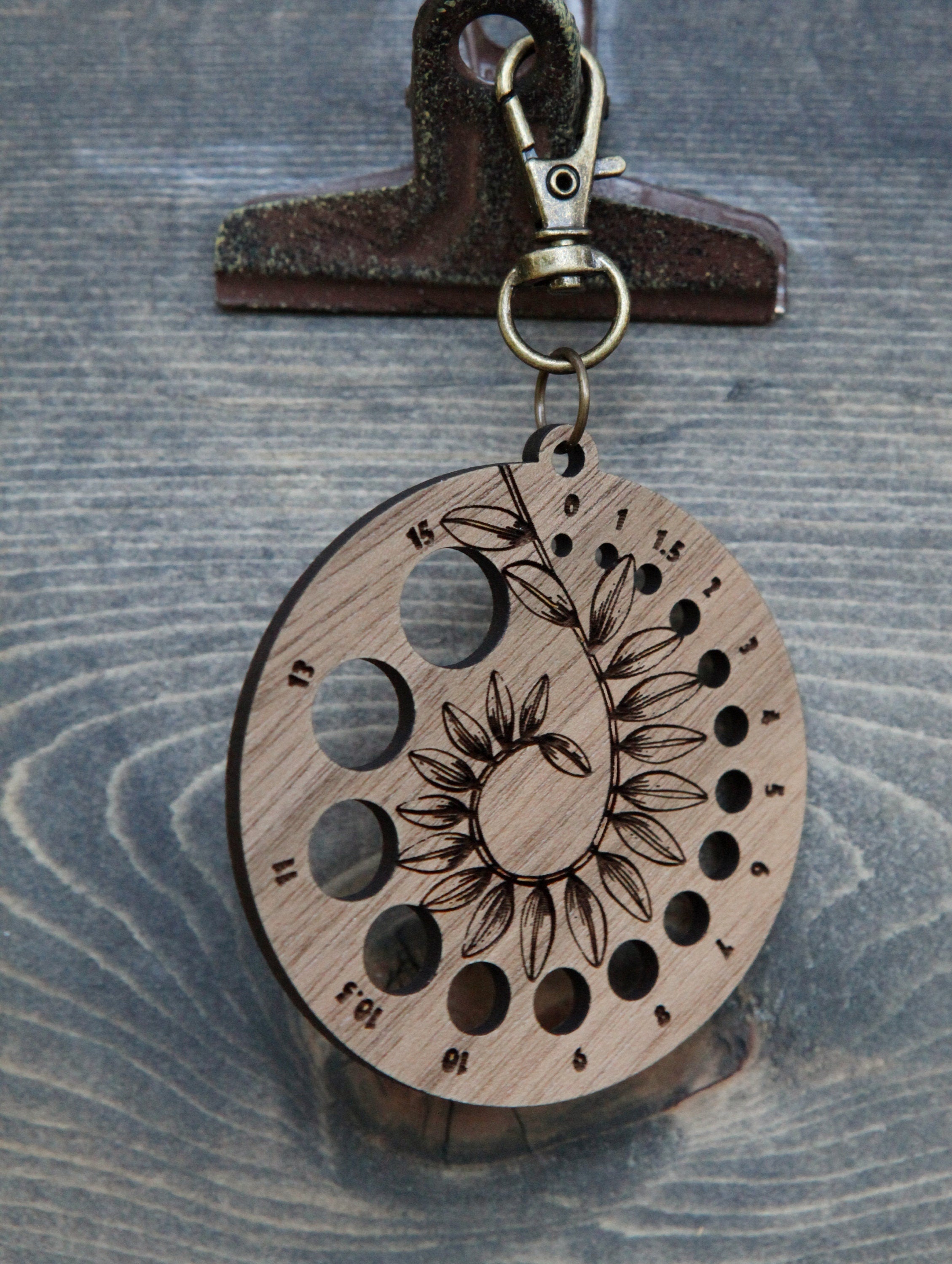 Walnut Wood with Bronze Clasp for knitters