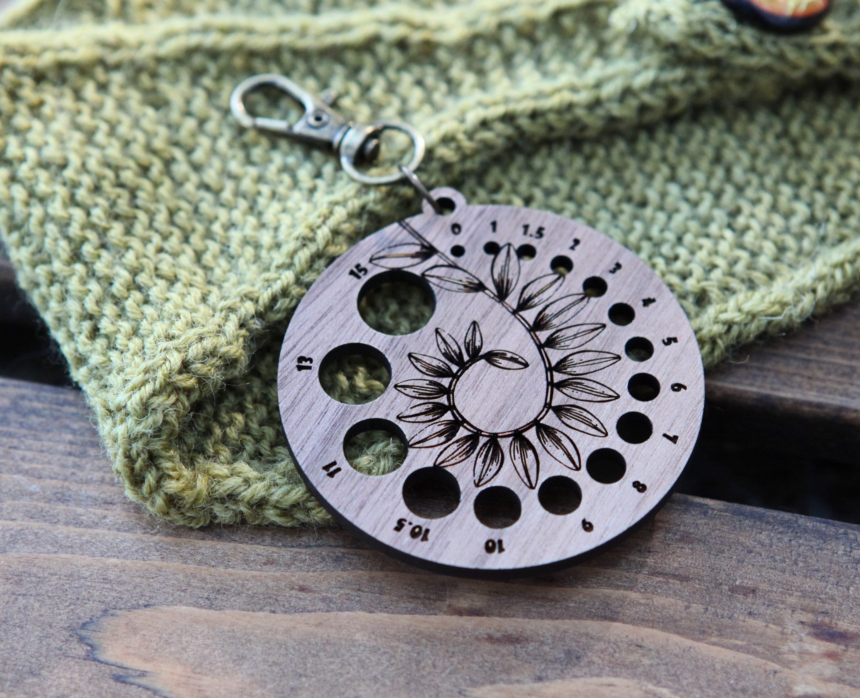 Walnut Wood with Bronze Clasp for knitters