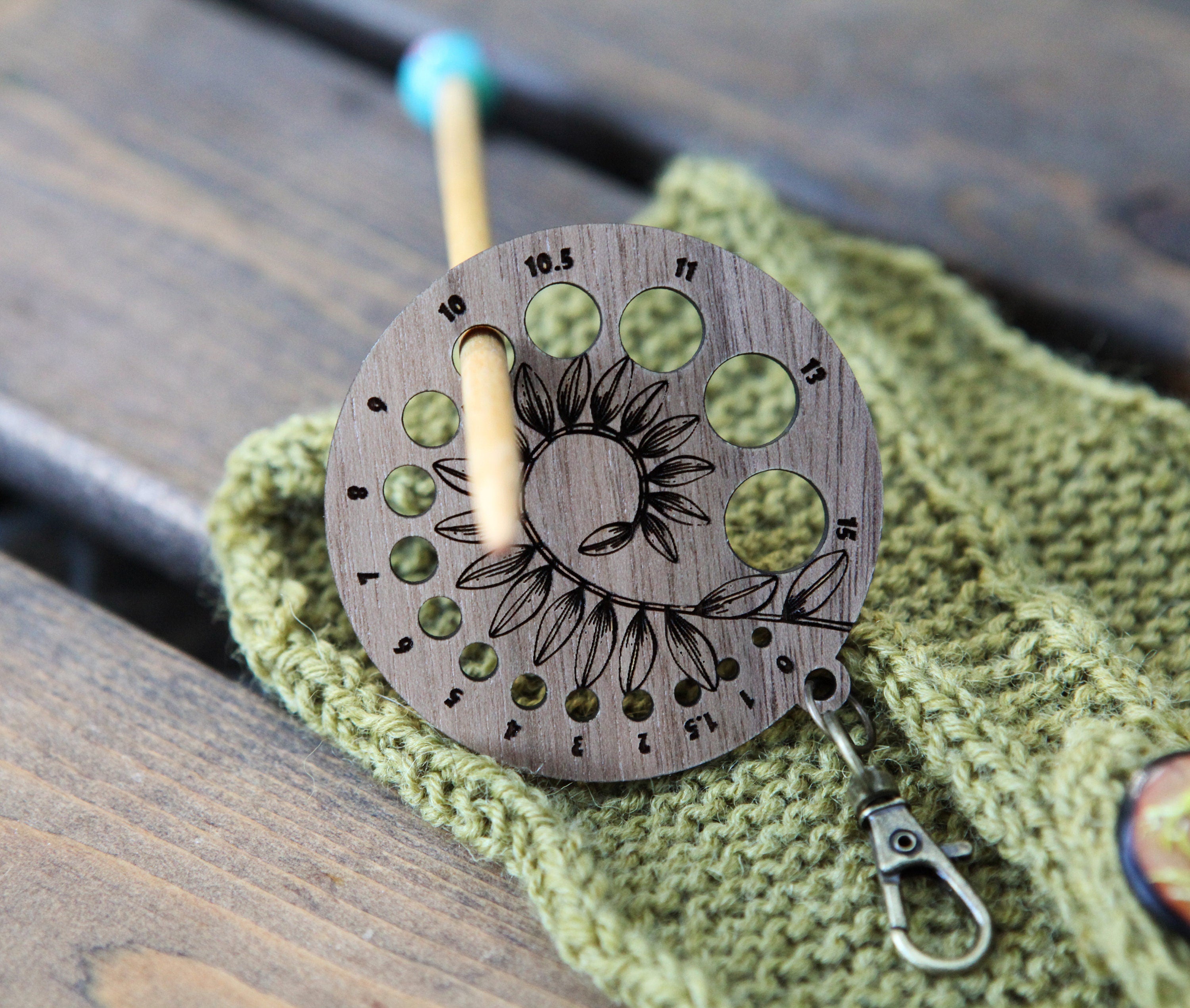 Walnut Wood with Bronze Clasp for knitters