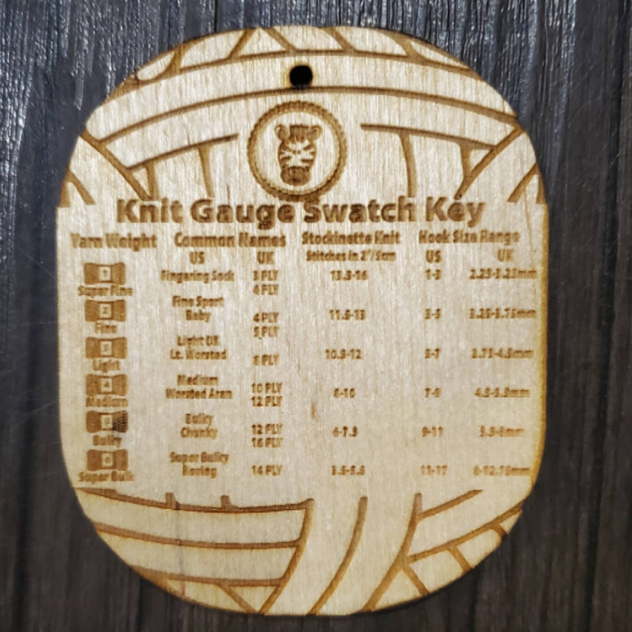 Wooden Measurement Keys Crochet Knit