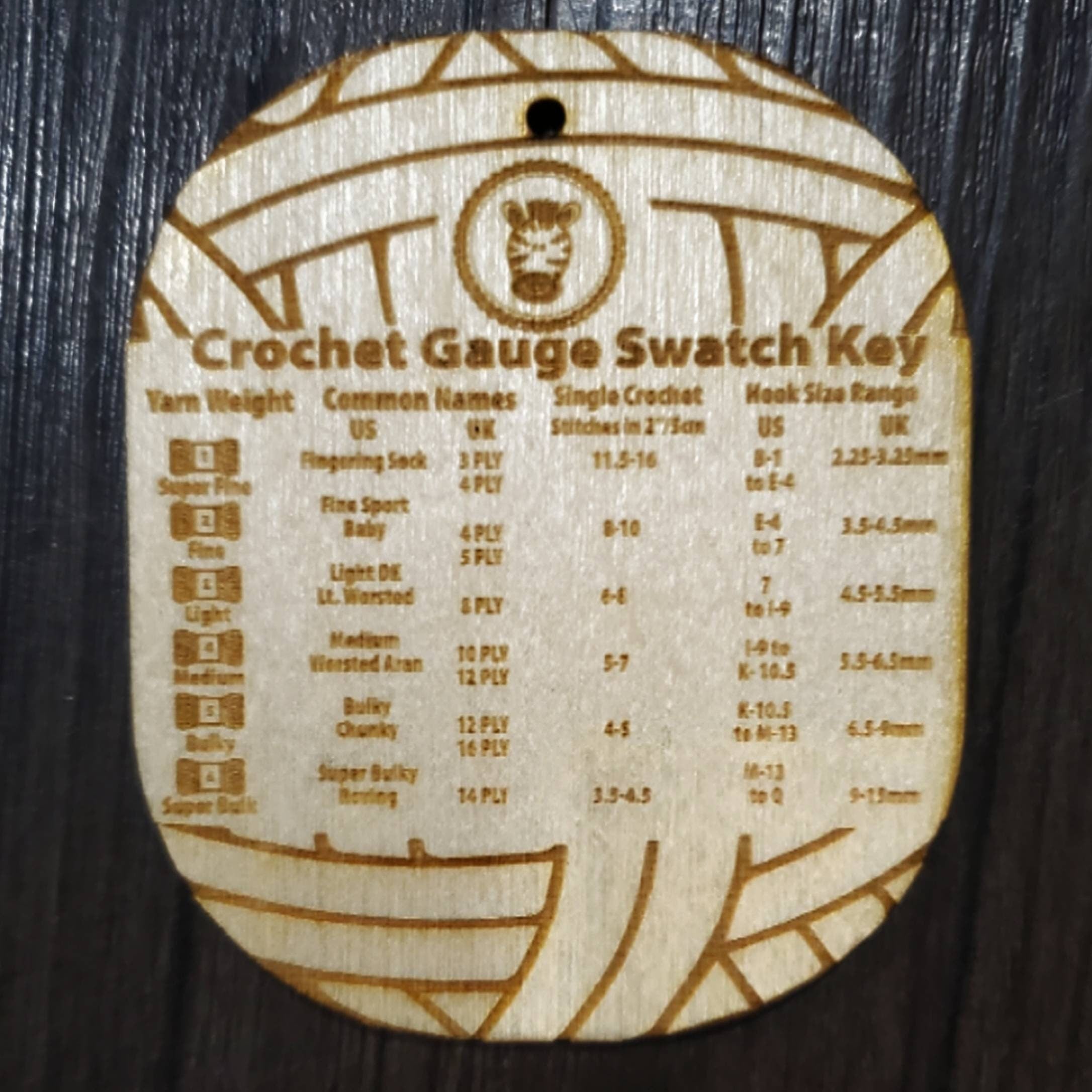 Wooden Measurement Keys Crochet Knit