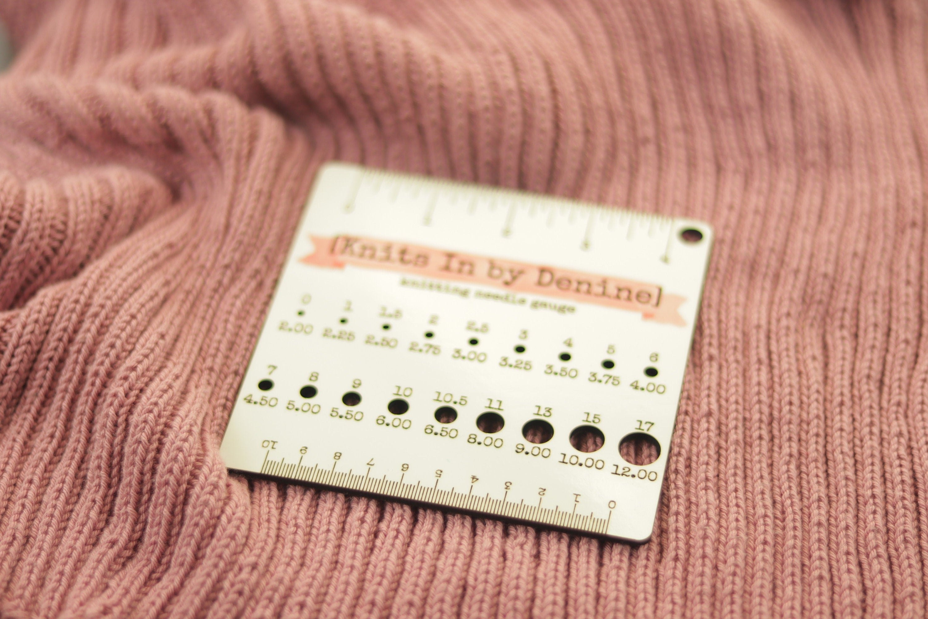 Wooden Knitting Needle and Gauge Swatch Tool