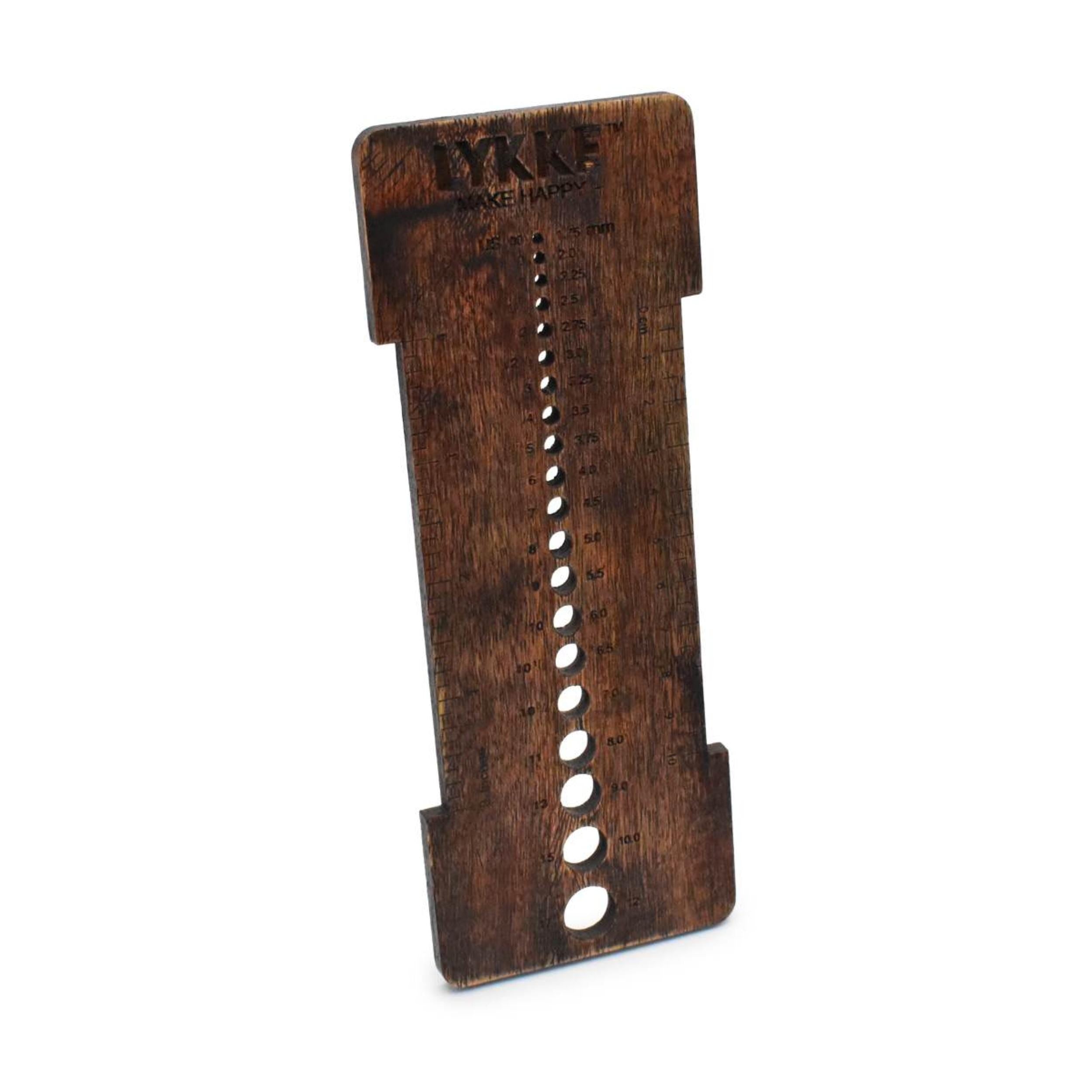 Crafts Works Wooden Needle Sizer and Gauge Tool