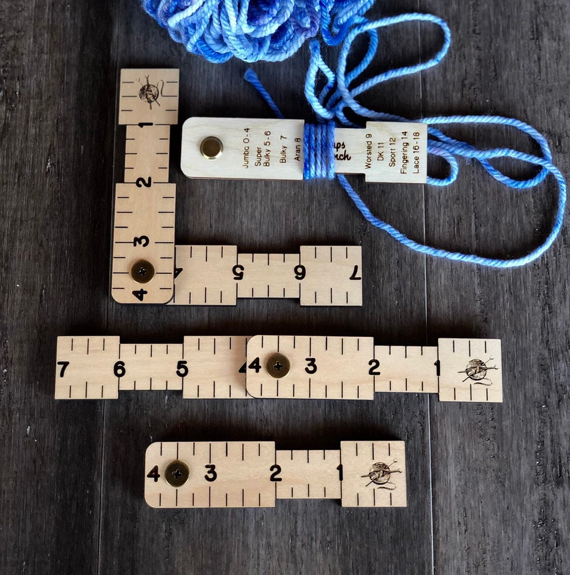 Knitting Ruler with Wraps per Inch