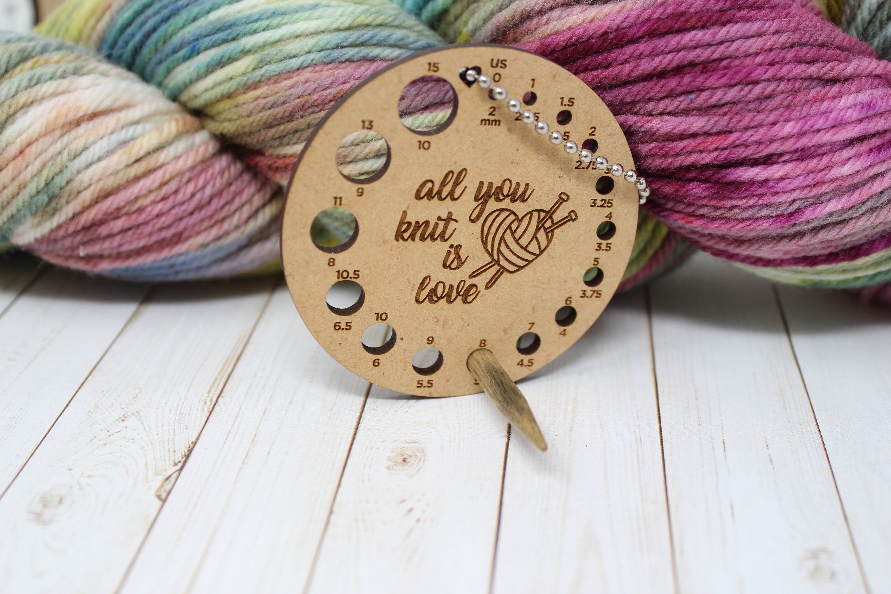 Round Knitting needle measuring gauge