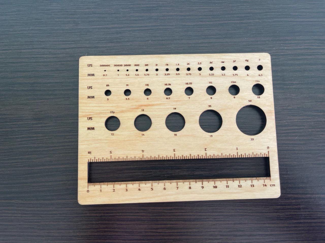 Ruler for measuring hand knitted socks