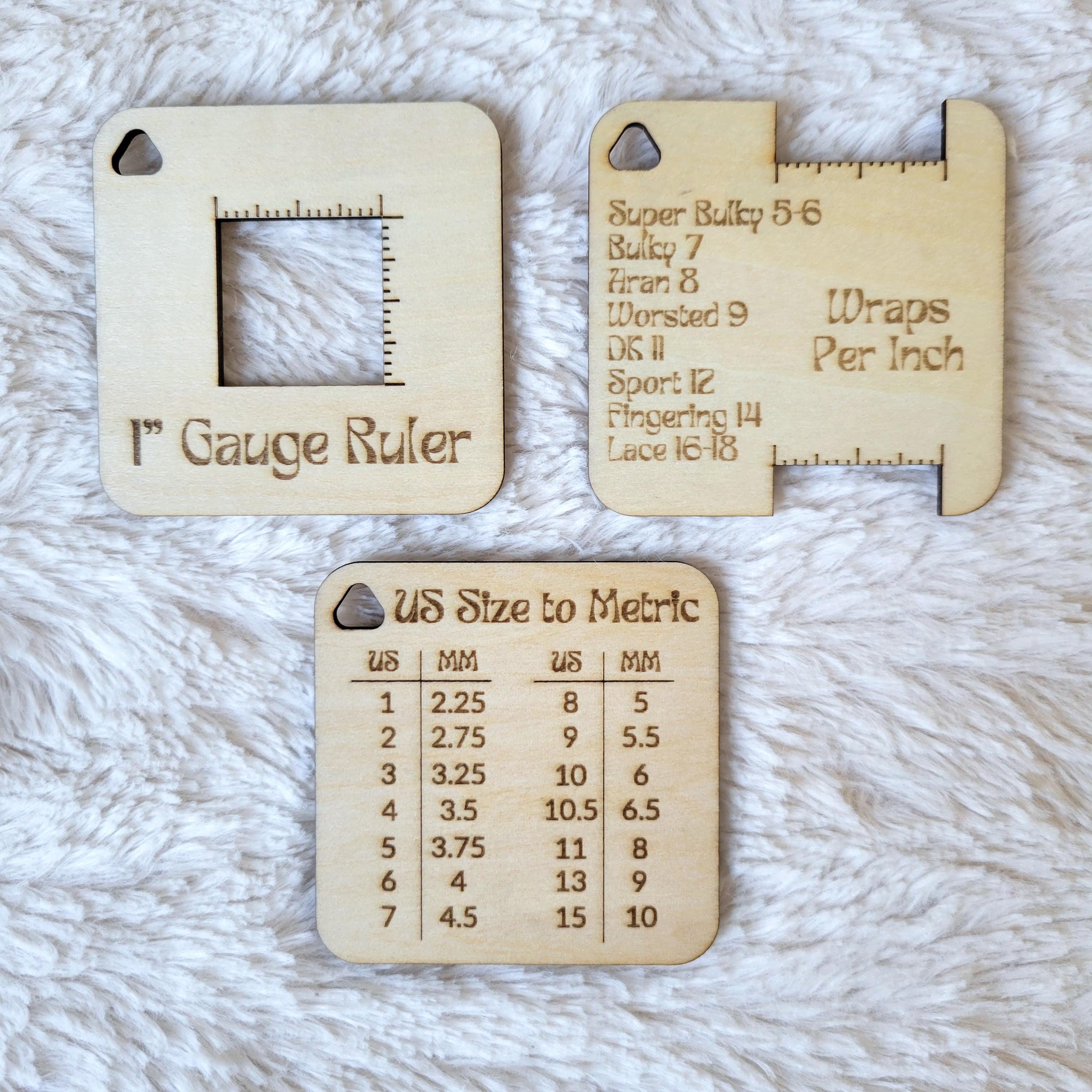 Keychain Knitting Tools for measuring gauge