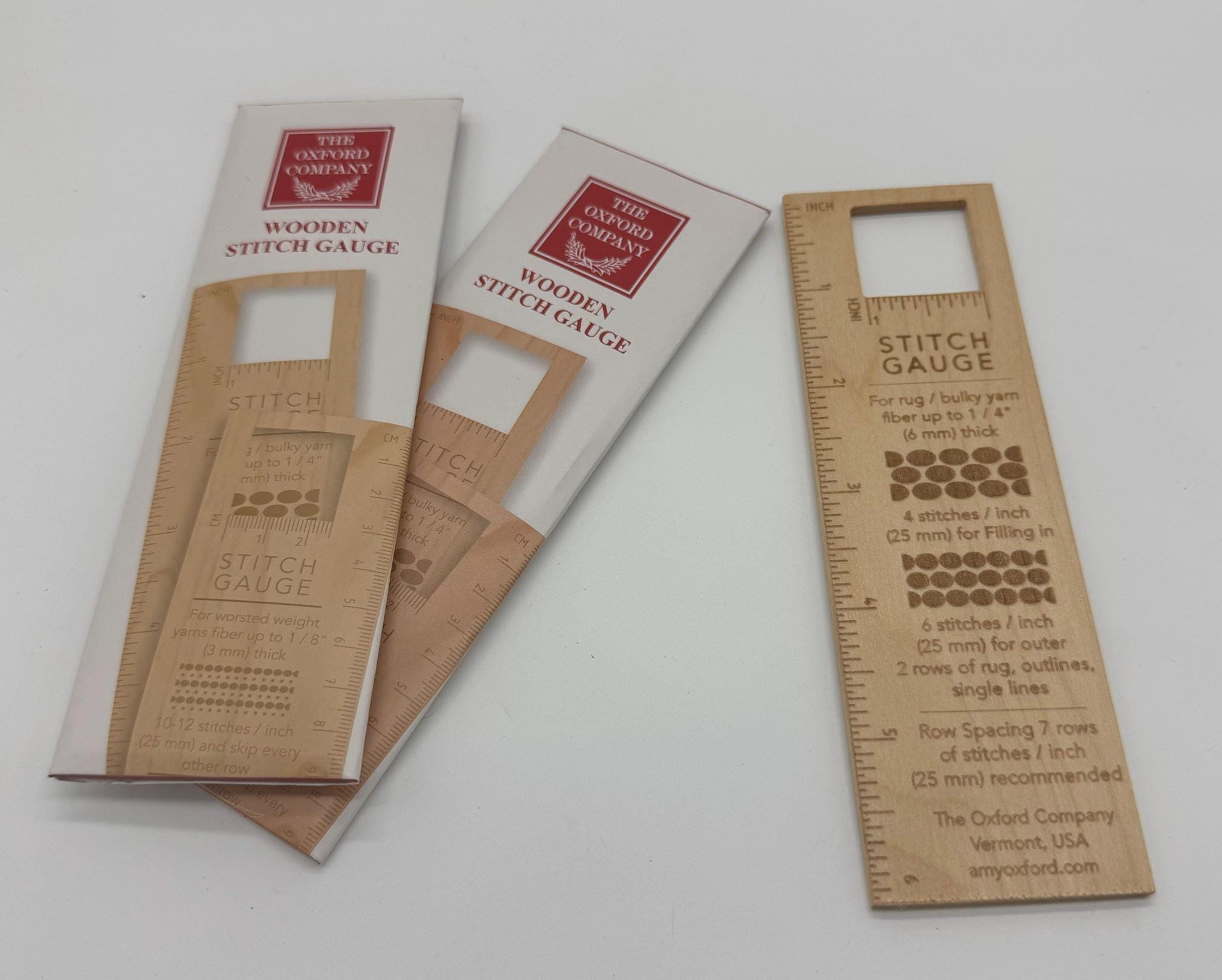 Oxford wooden stitch gauge