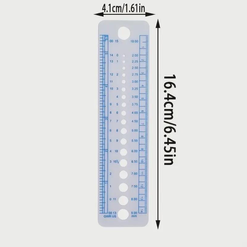 Knitting Needle Gauge and Ruler Needle Measuring Tool