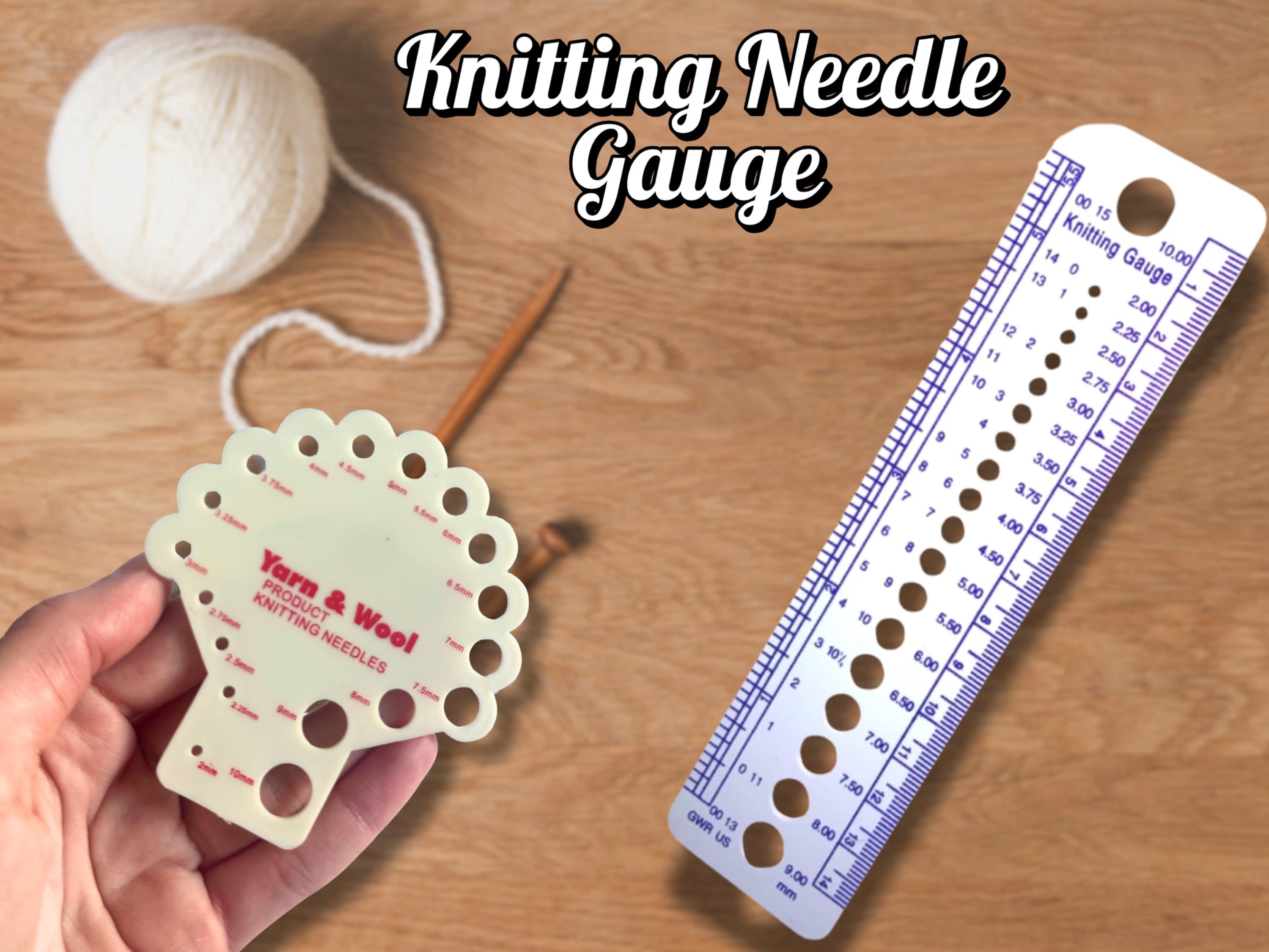 Knitting Needle Gauge - Needle Size Ruler