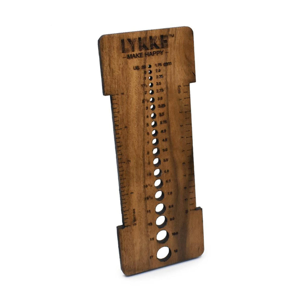 Crafts Works Wooden Needle Sizer and Gauge Tool