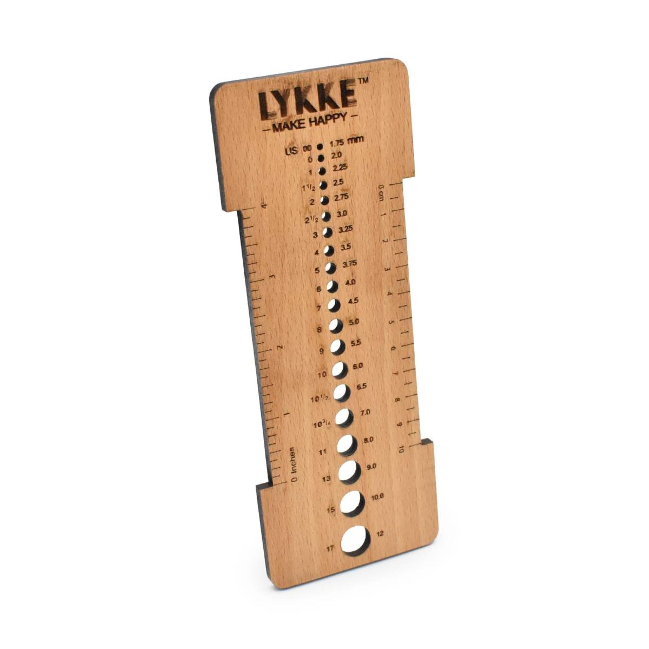 Crafts Works Wooden Needle Sizer and Gauge Tool