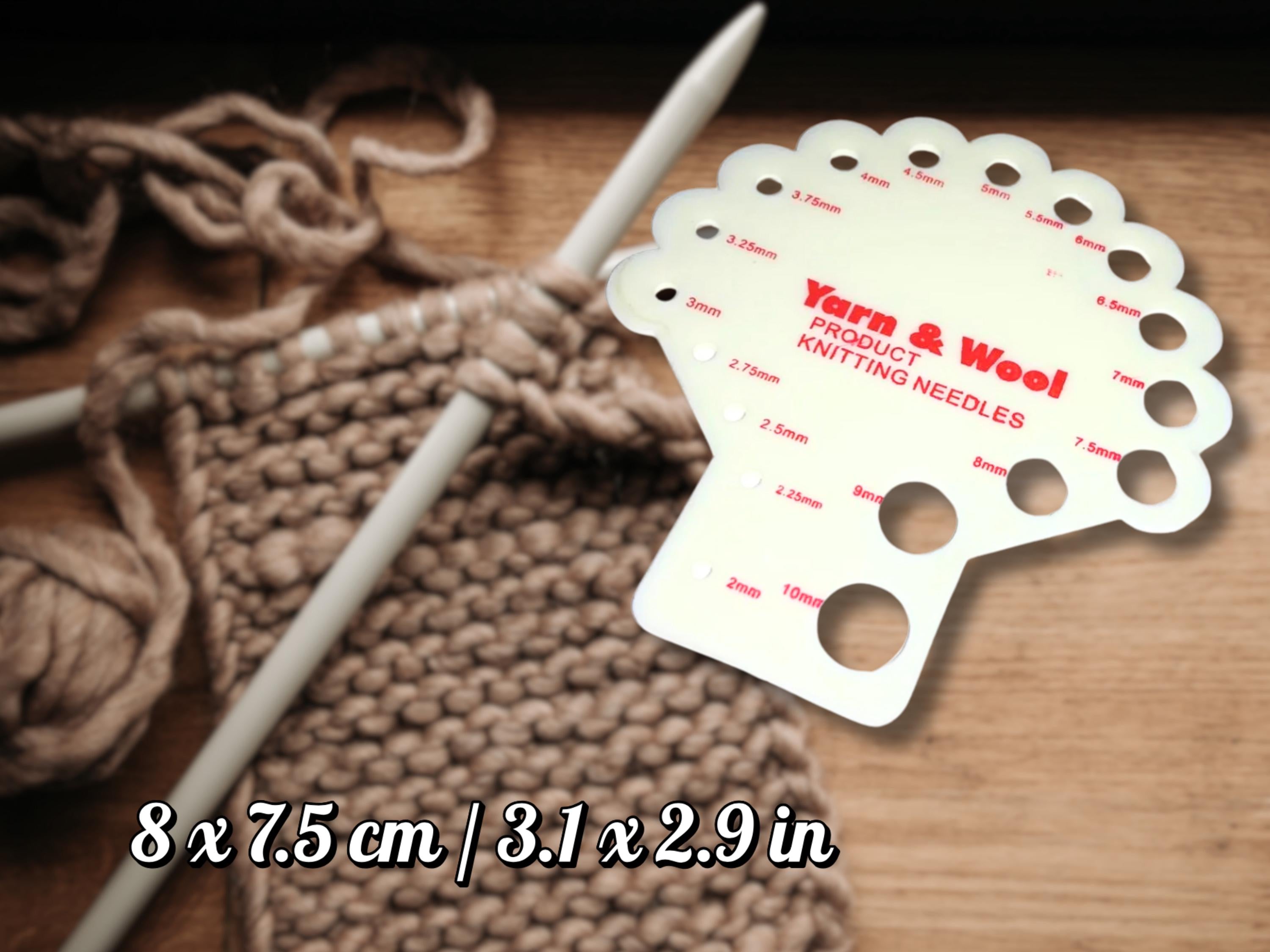 Knitting Needle Gauge - Needle Size Ruler