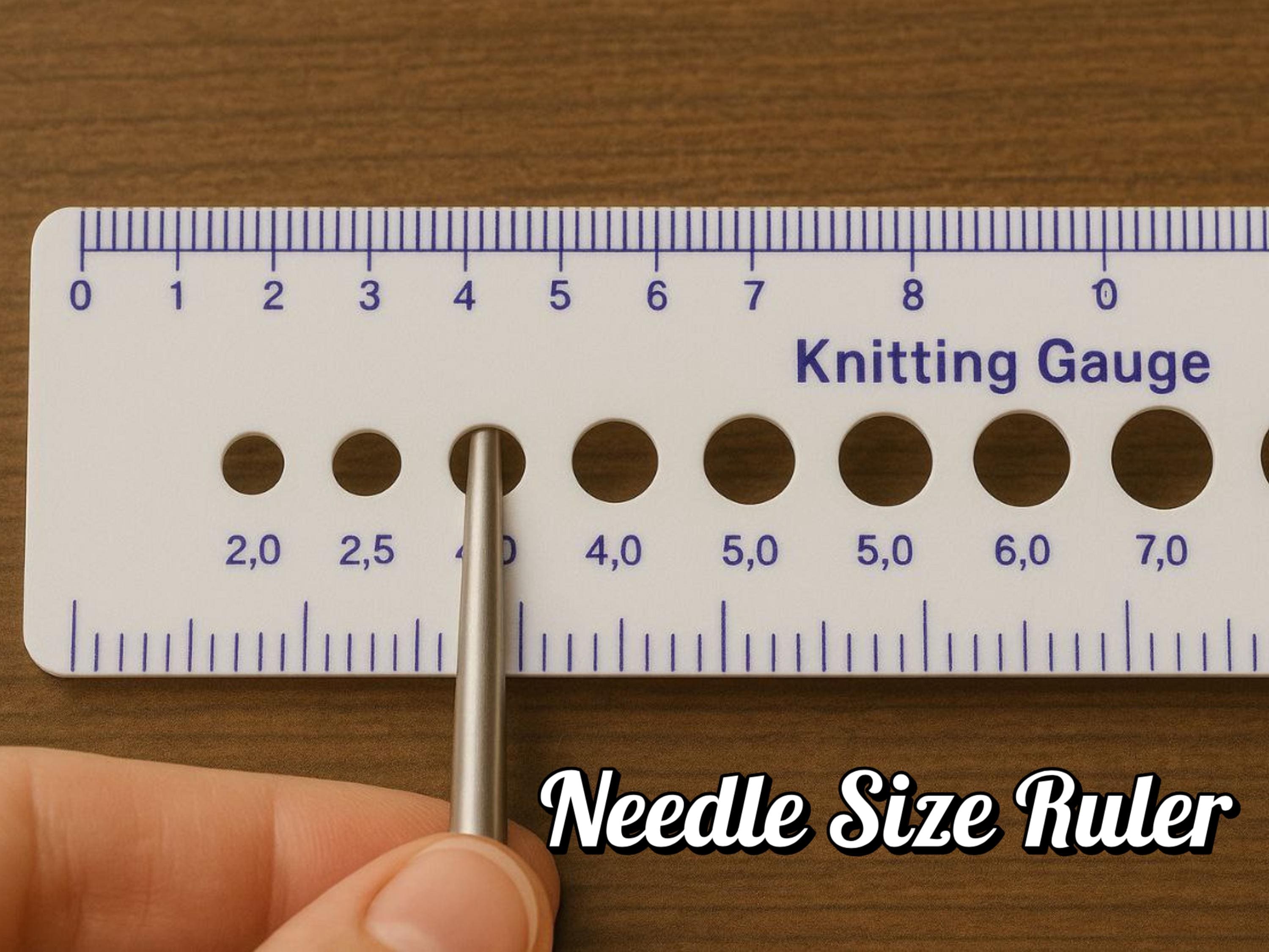 Knitting Needle Gauge - Needle Size Ruler